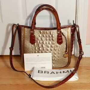 Rare Brahmin Small Lena Satchel Rose Gold Provence